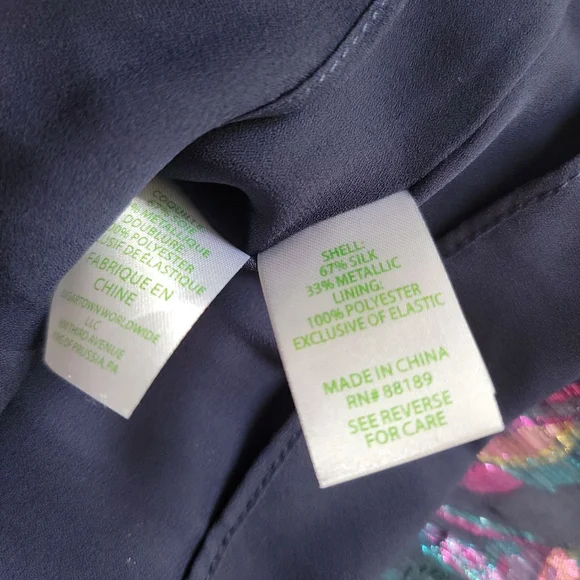 Lilly Pulitzer Dotti Silk Ruffle Dress Floral Metallic Women's 4 - Picture 3 of 7